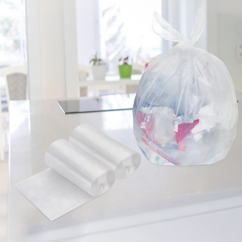 Tebery 300 Counts 8 Gallon Clear Small Garbage Bags Trash Bags, Wastebasket Bin Liners for Bathroom Bedroom Office Trash Can, 6 Rolls - Image 5